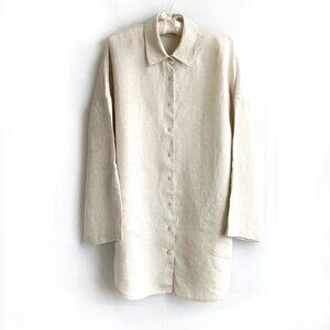 Chico's Linen Tunic Shirt with Pockets